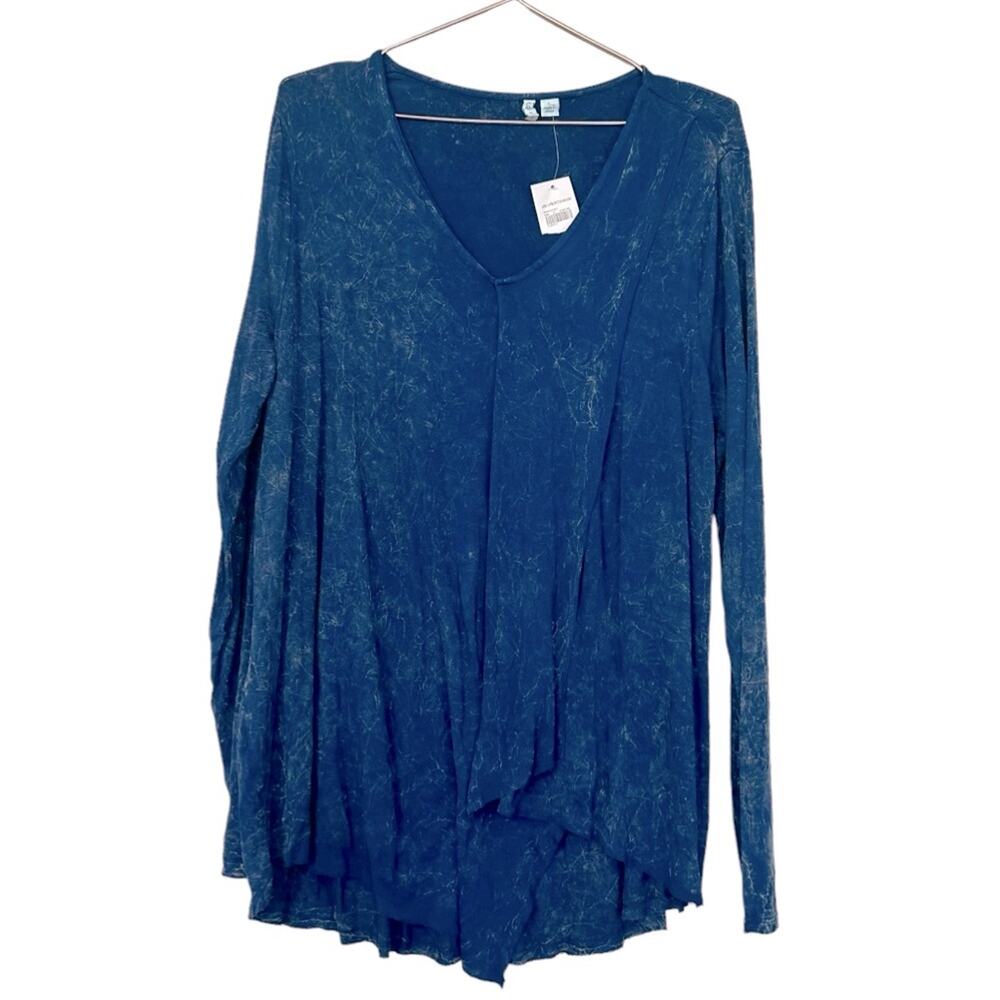 Cato Women's Long Sleeve Teal and Gold Top - Size Large